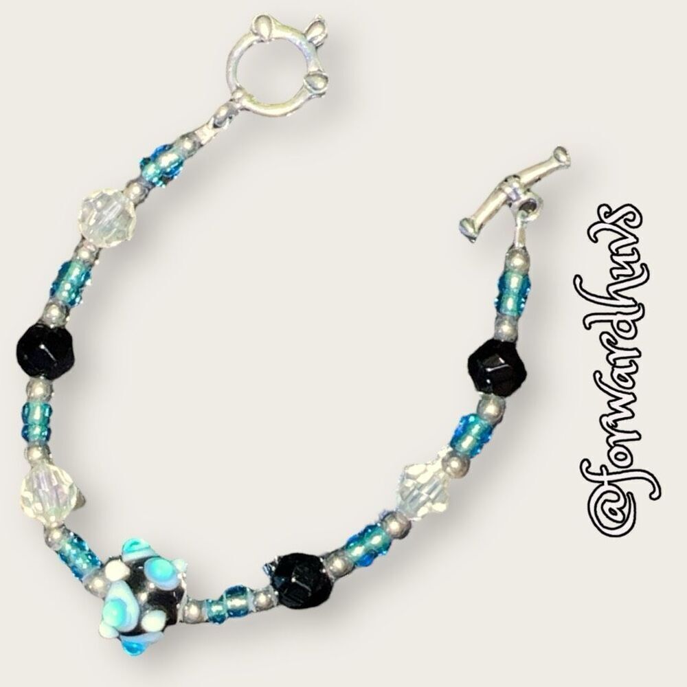 Bundle Sale 3 for $15 | Glass Bracelet w/ Toggle For Small - Medium Wrist